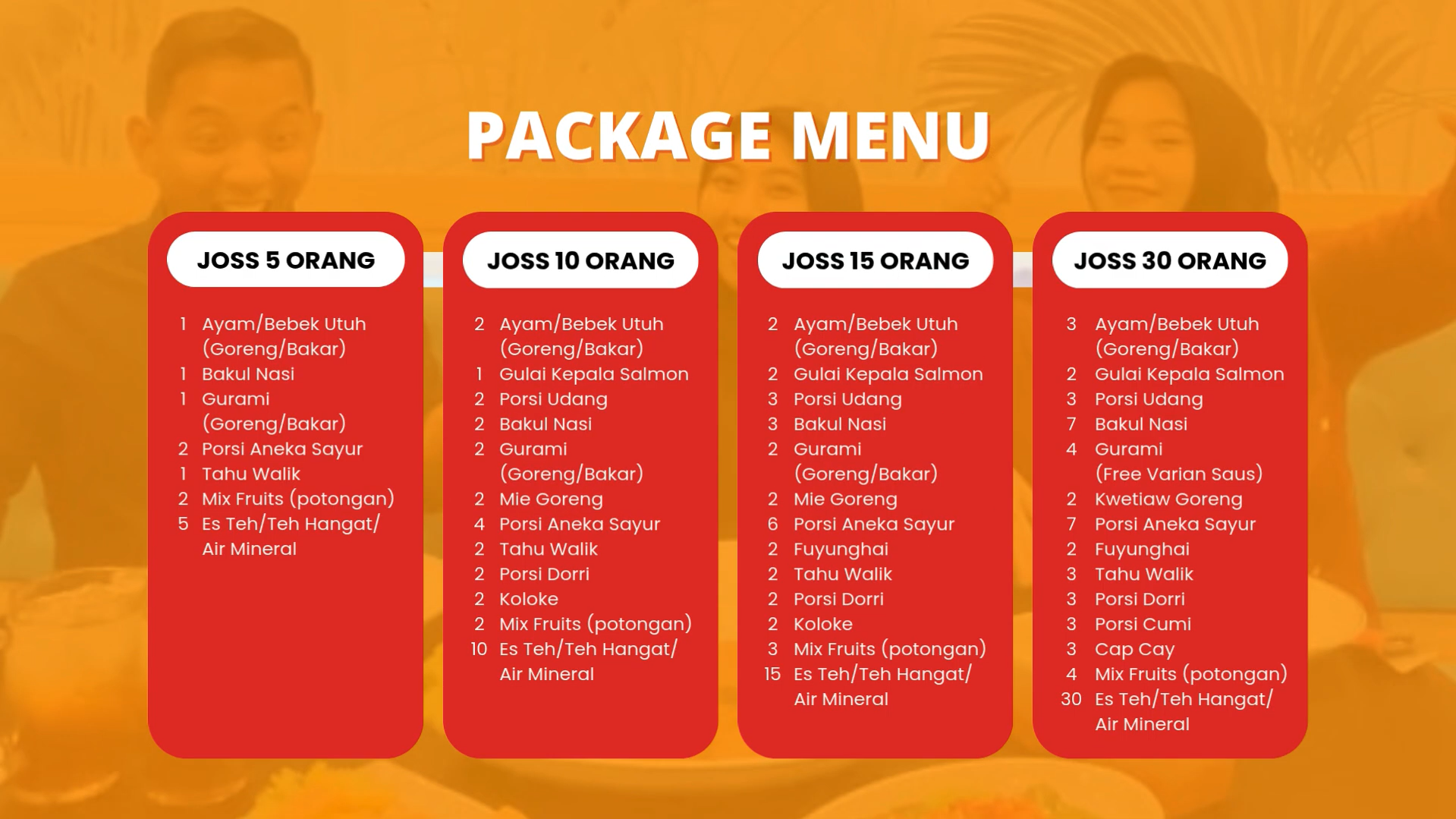 Paket Joss Rombongan